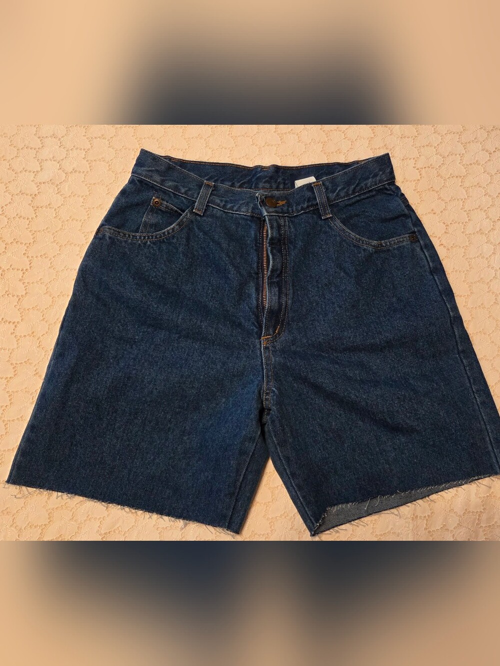 Vibtage Dark Blue Denim Women's Shorts Cut Offs
